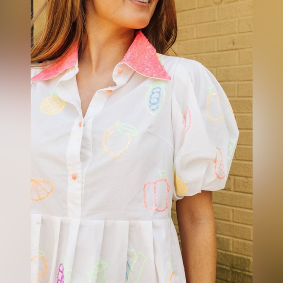 Queen of Sparkles Neon Fruit Dress Small - Picture 5 of 14